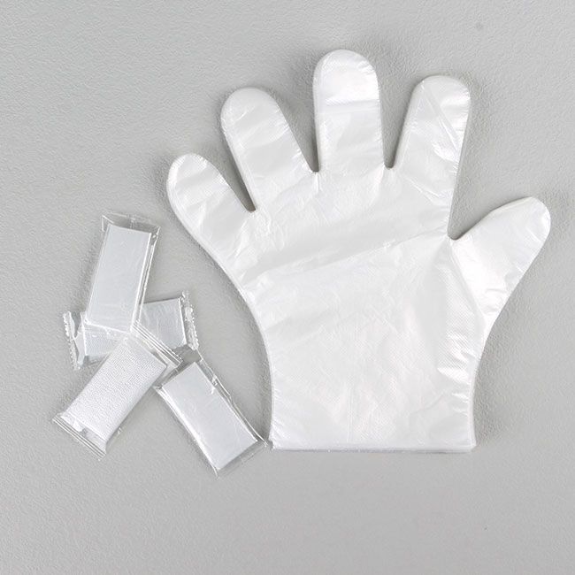 Productos para teñir el cabello Guantes desechables Paquete individual PE Guantes transparentes transparentes