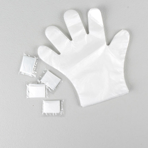 Kits de herramientas de teñido de cabello desechables para guantes de PE de 3,5x8,6 cm/6,5x5cm plegados individualmente/kits de herramientas de salón de belleza